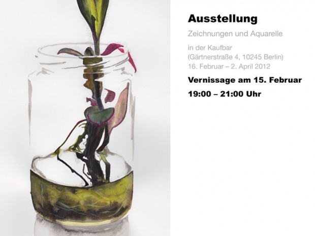 Invitation to Exhibition and Vernissage of my drawings at Kaufbar, Gärtnerstraße 4, 10245 Berlin, 16. February – 2. April, Vernissage at the 15. February.