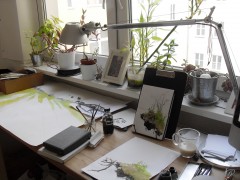 My workspace while doing all this. Out of the picture to the right is my iMac showing reference pictures I took on site.