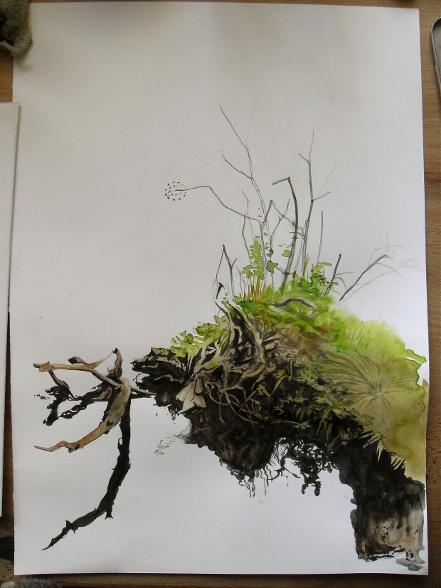 Second layer of ink.