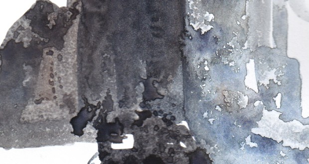 The textures on the paper after the watercolor has melted and dried.